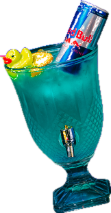 A party pitcher with a rubber duck